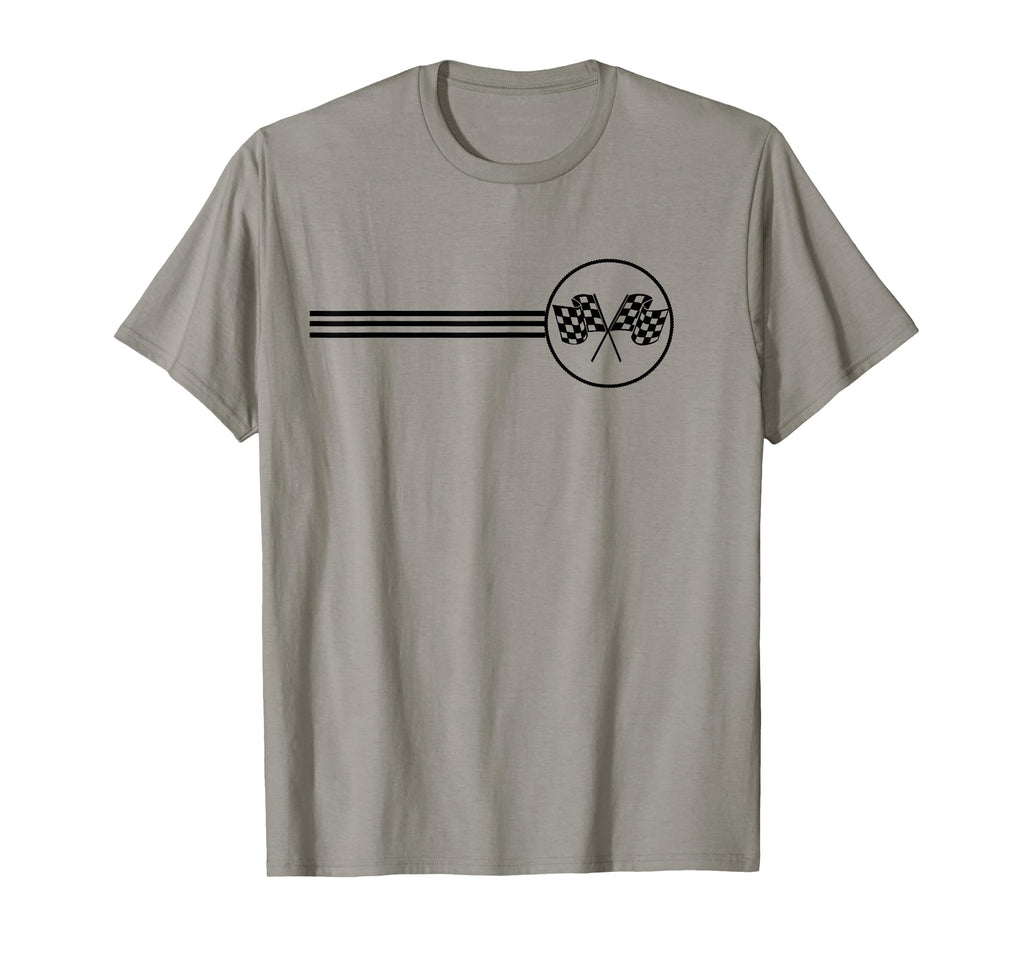 Checker Flag Dirt Track Racing T-Shirt - Casual Everyday Wear for Adults