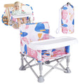 Portable Booster Seat, Toddler Baby Seat with Tray for Dining Table Compact Floor Chair for Camping Lawn Beach Babies Travel 6-36 Months