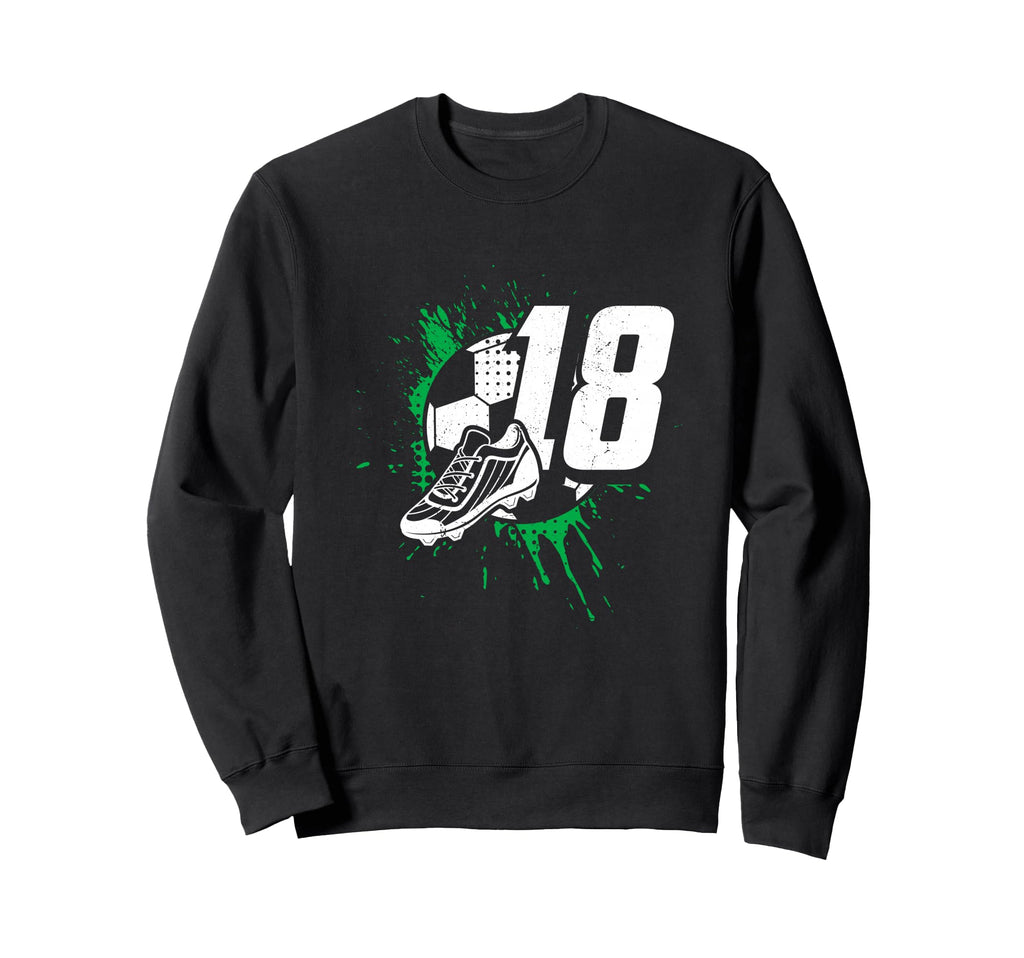 18Th Birthday Soccer Player Sweatshirt - Minimalist Print for Adults
