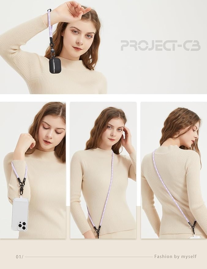 project-cb Phone Wrist Strap×1,Phone Tether Tab×2,Phone Wristlet,Phone Lanyard Wrist Strap,Key Holder,KeyChain,Key Ring×2(Titanblue-S)