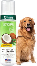 TropiClean Hypoallergenic Waterless Dog Shampoo | Dry Shampoo for Allergies & Sensitive Skin | Safe for Cats | Puppies & Kittens | No Rinse | 7.4oz