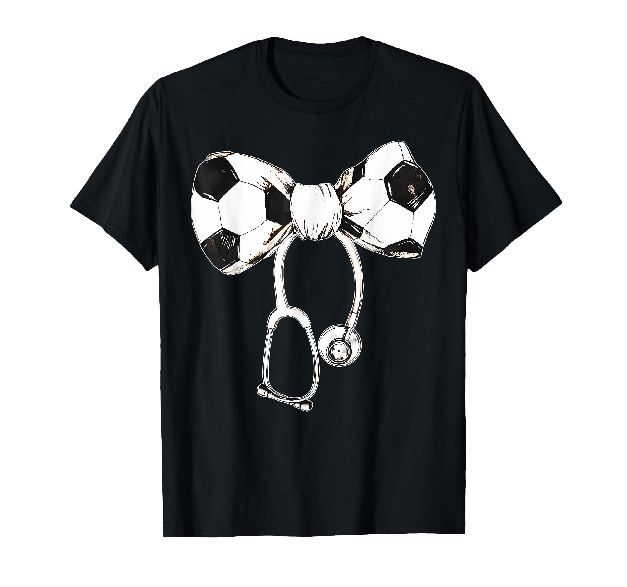 Coquette Bow Stethoscope Soccer Nurse T-Shirt - Streetwear Style Unisex
