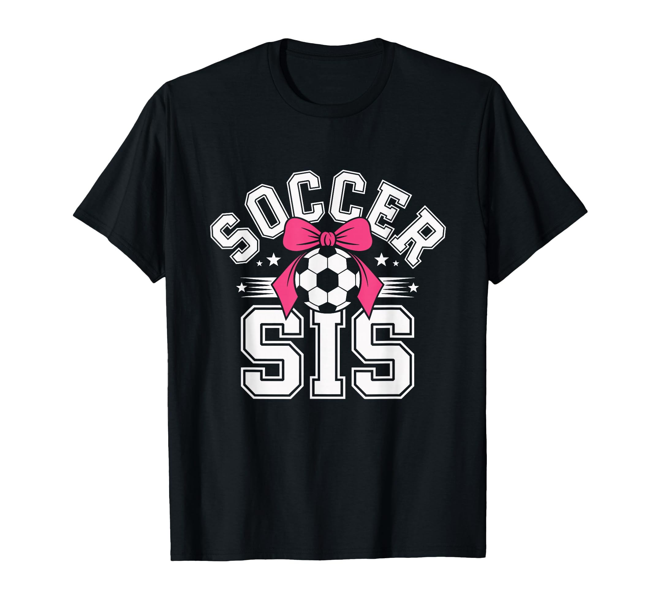 Soccer Sister Funny Coquette Bow Sport T-Shirt - Graphic Print for Adults