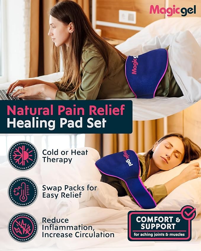 Magic Gel Ice Pack for Back Pain Relief | 1 Pack Reusable Lower Back Wrap for Hot or Cold Therapy | Relief for Lower Lumbar, Sciatic Nerve, Herniated or Degenerative Disc, Coccyx, Tailbone Pain