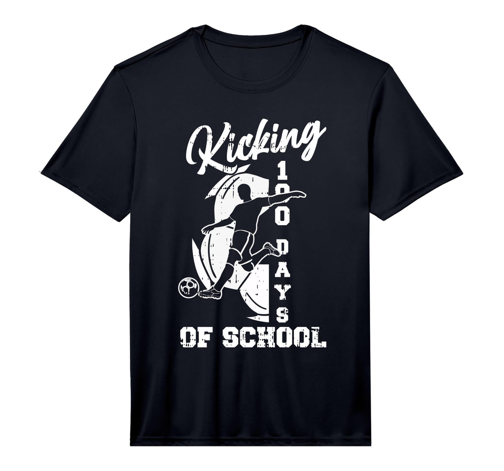 Mens 100 Days School Soccer Player T-Shirt - Fun Novelty Design for Adults