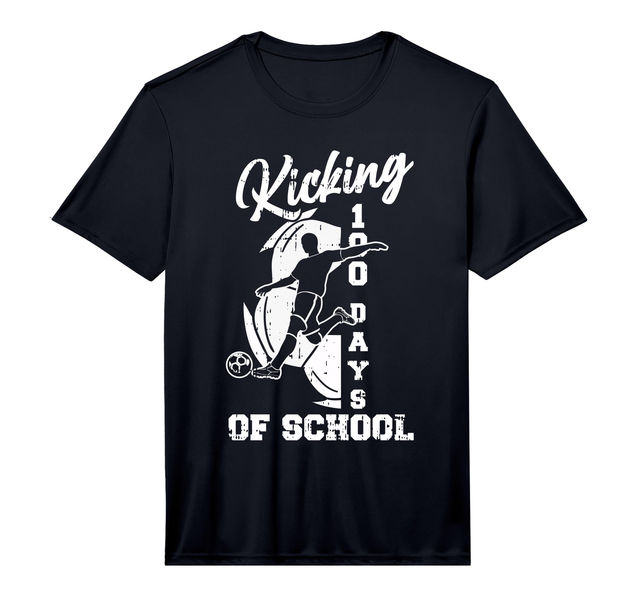 Mens 100 Days School Soccer Player Kick T-Shirt - Graphic Print Men Women