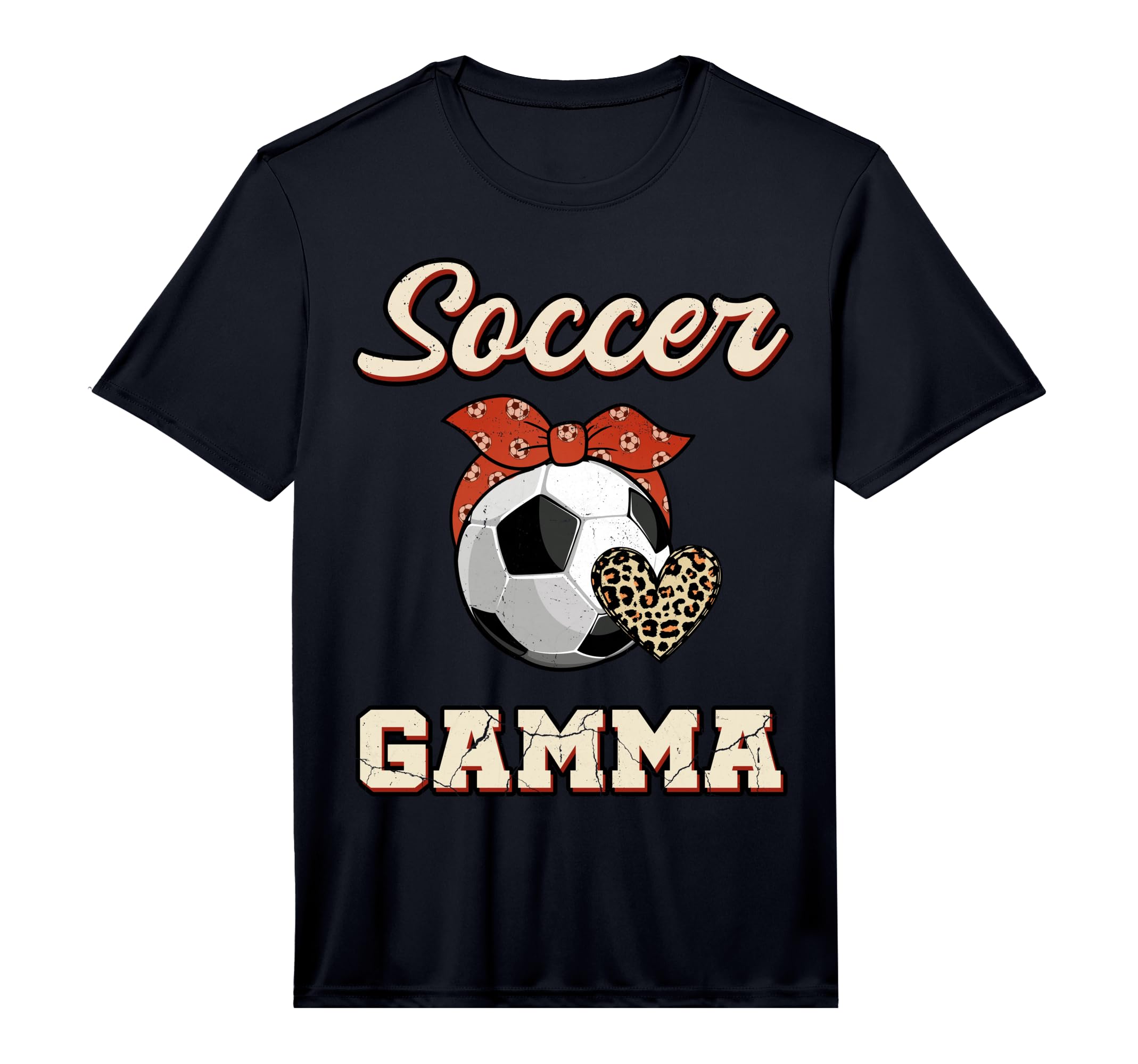 Mens Soccer Gamma Bandana Leopard Heart T-Shirt - Graphic Print Men Women