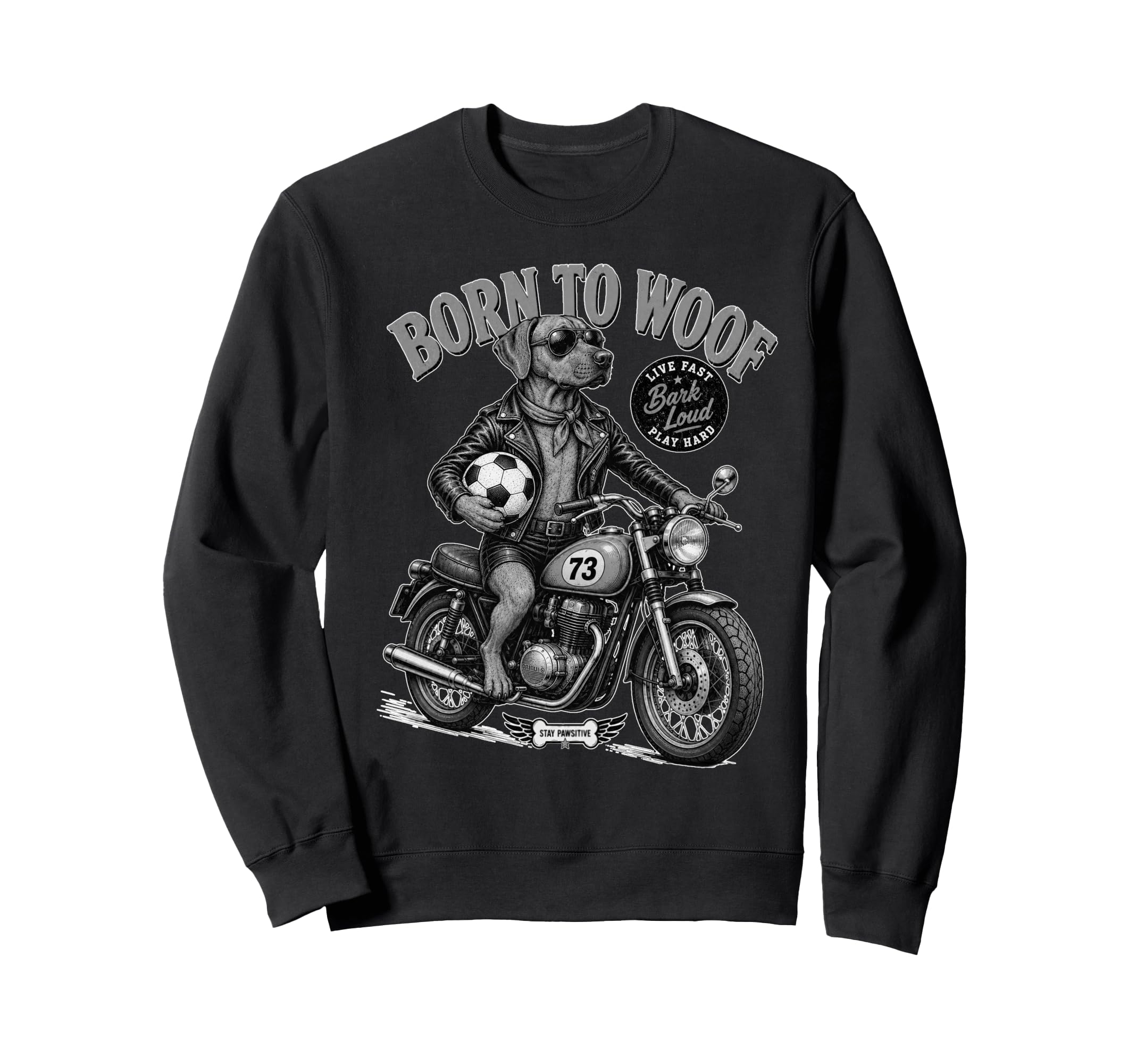 Ridgeback Motorbike Love Footbal Sweatshirt - Minimalist Print for Adults