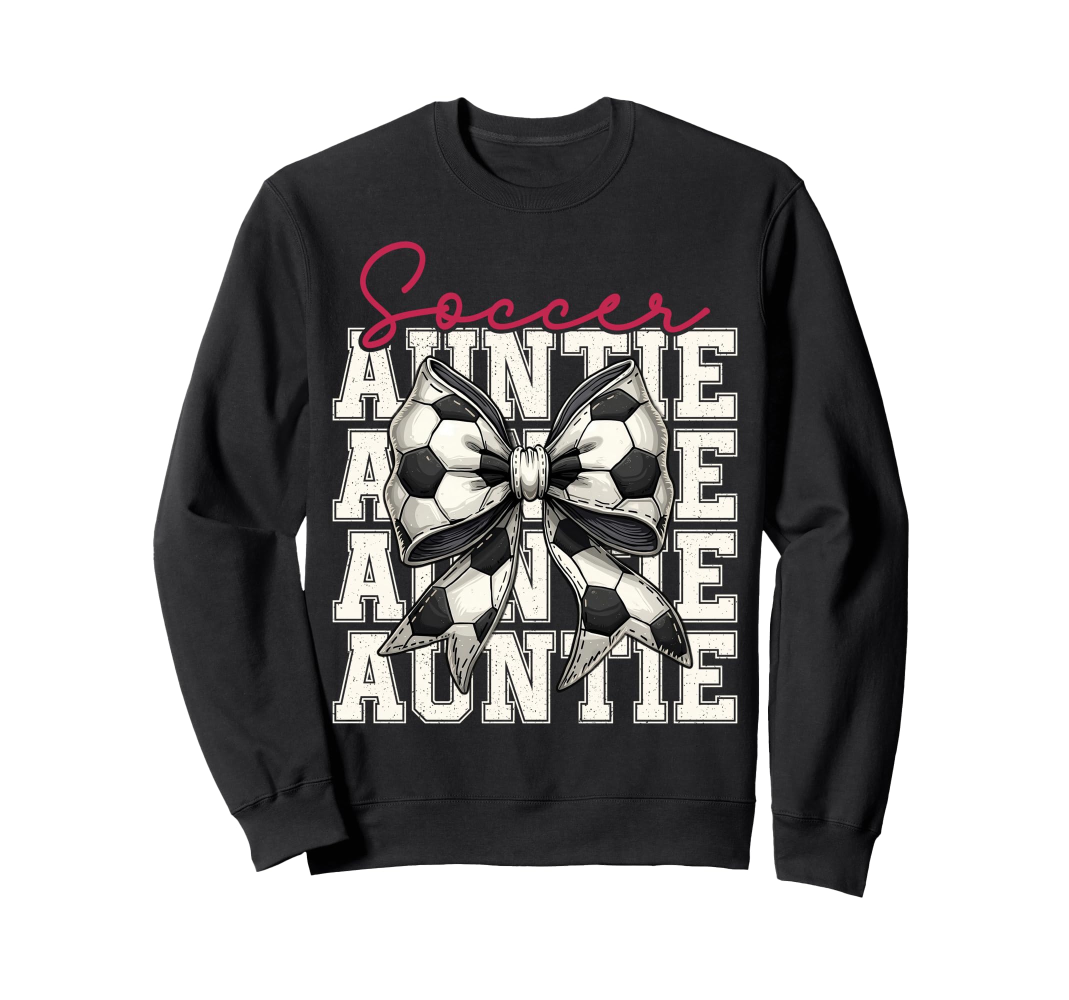 Soccer Auntie Funny Coquette Bow Sweatshirt - Streetwear Style for Adults