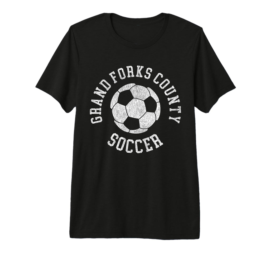 Grand Forks County Soccer Distressed T-Shirt - Unique Graphic for Adults