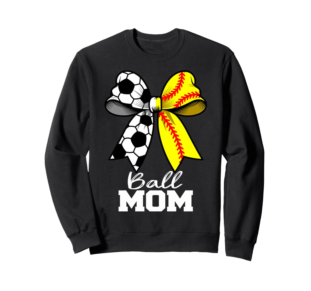 Ball Mom Soccer Softball Mom Coquette Sweatshirt - Streetwear Style Unisex