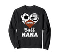 Ball Nana Heart Funny Soccer Football Sweatshirt - Minimalist Print Unisex