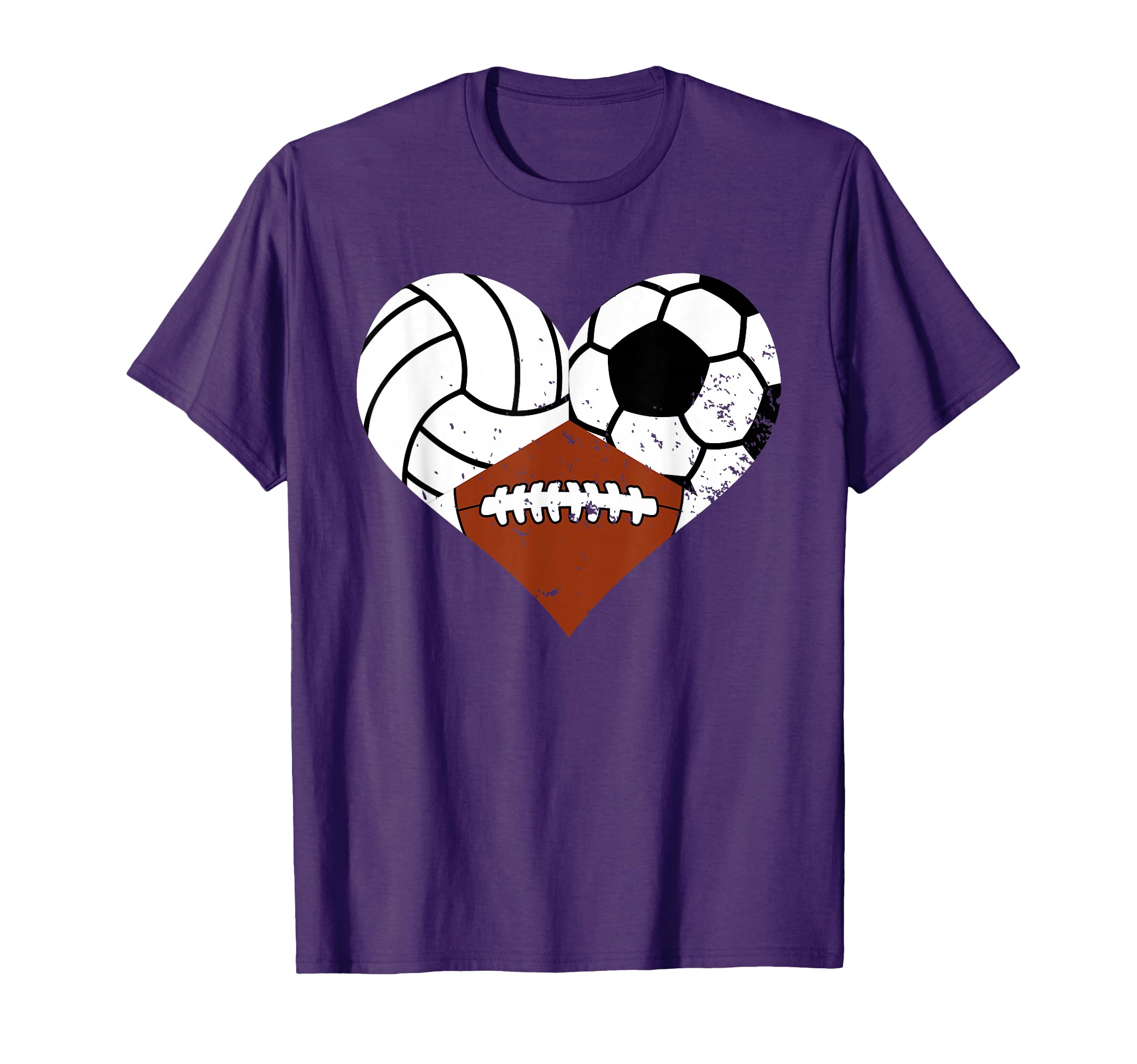 Volleyball Football Soccer Heart T-Shirt - Aesthetic Graphic for Adults