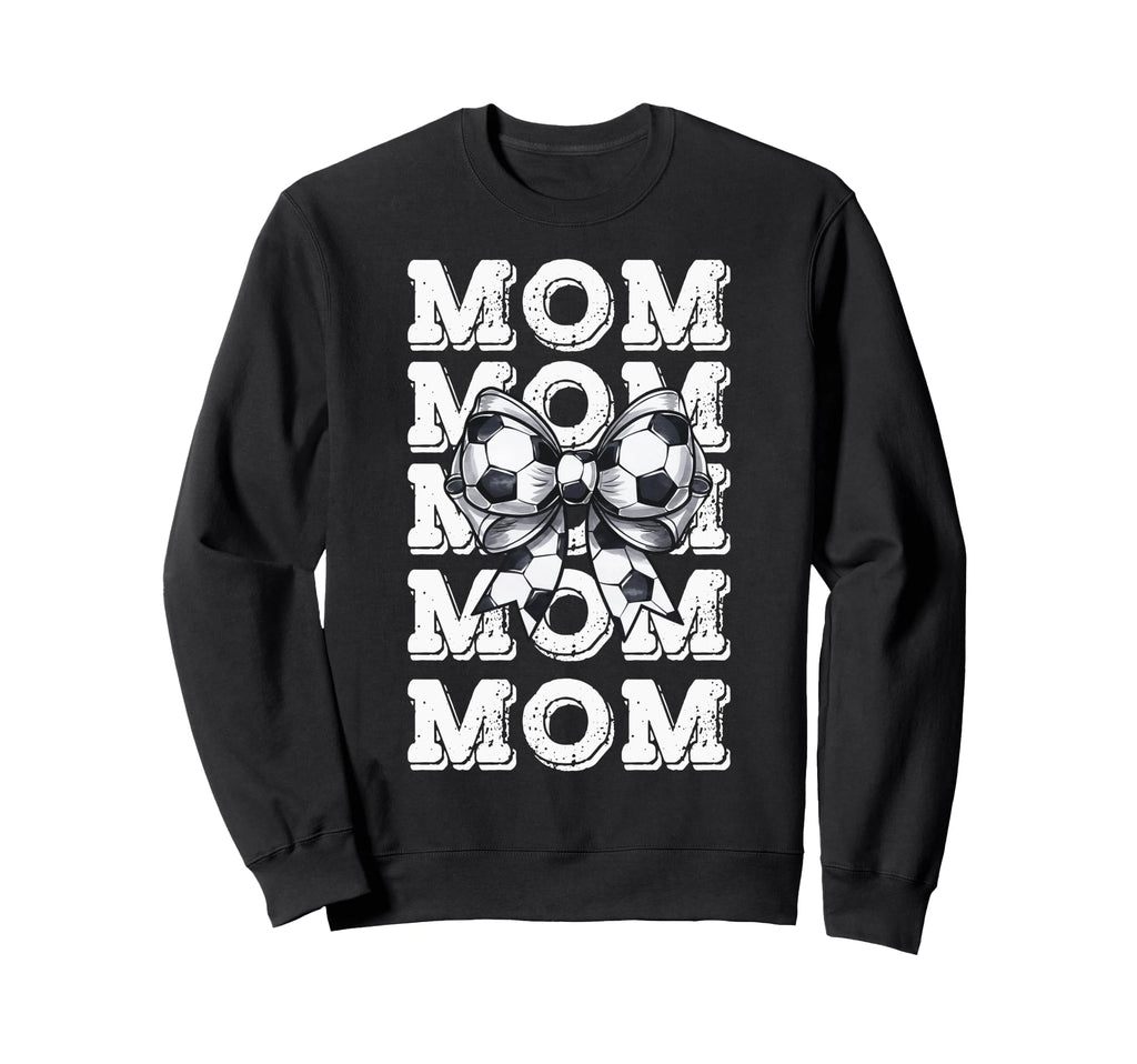 Coquette Soccer Bow Mom Sister Sweatshirt - Graphic Print for Adults