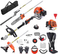 VEVOR 5-in-1 26cc 2 Cycle Gas Powered Dual Sided Hedge Trimmer, Weed Eater, String Trimmer, Edger, Pole Saw Chainsaw Pruner with EPA, CE and EMC Certification