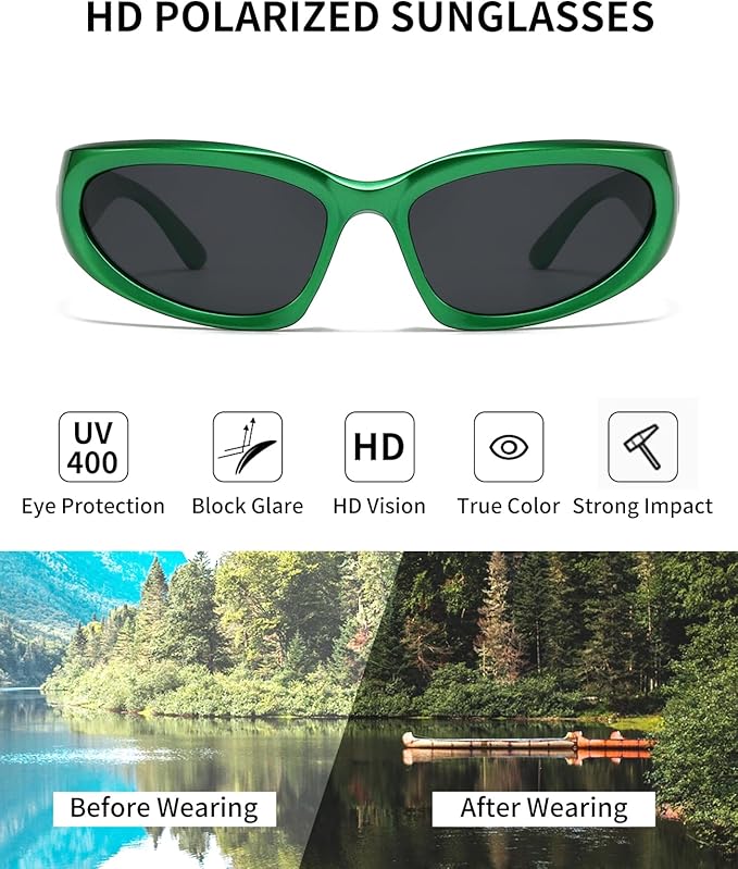 SOAR&EAGLE Y2K 3Pack Polarized sunglasses Wrap Around Men's Women's sunglasses Fashion Sport Shades Sun Glasses