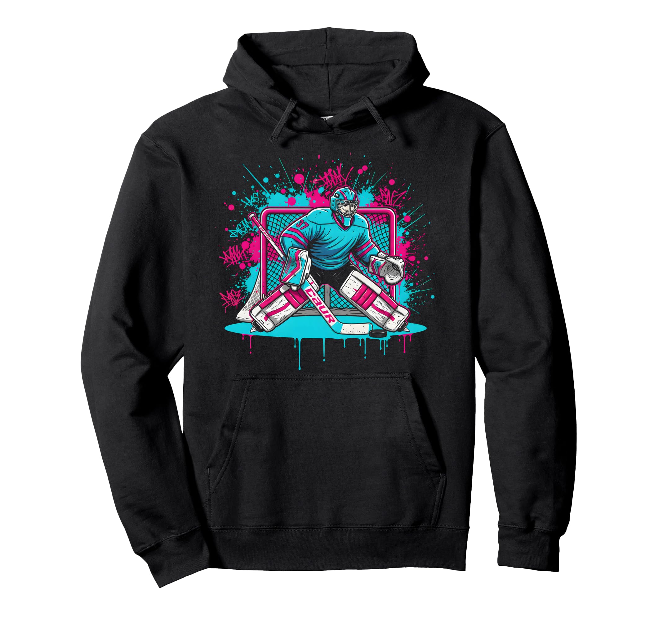 Ice Hockey Goalie Ice Cream Drip Hoodie - Streetwear Style Men Women