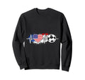 Usa Soccer Heartbeat American Flag Sweatshirt - Minimalist Print Men Women