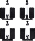 AQUANEAT 4 Pack Double Bio Sponge Filter, for Fry, Betta, Shrimp, Nano, Aquarium Fish Tank (Large up to 55 Gal)