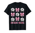 Soccer Mama Coquette Bow Soccer T-Shirt - Casual Everyday Wear for Adults