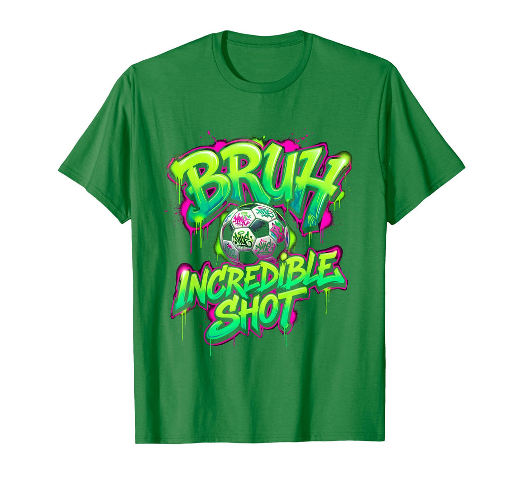 Bruh Incredible Shot Soccer Ball T-Shirt - Minimalist Print for Adults