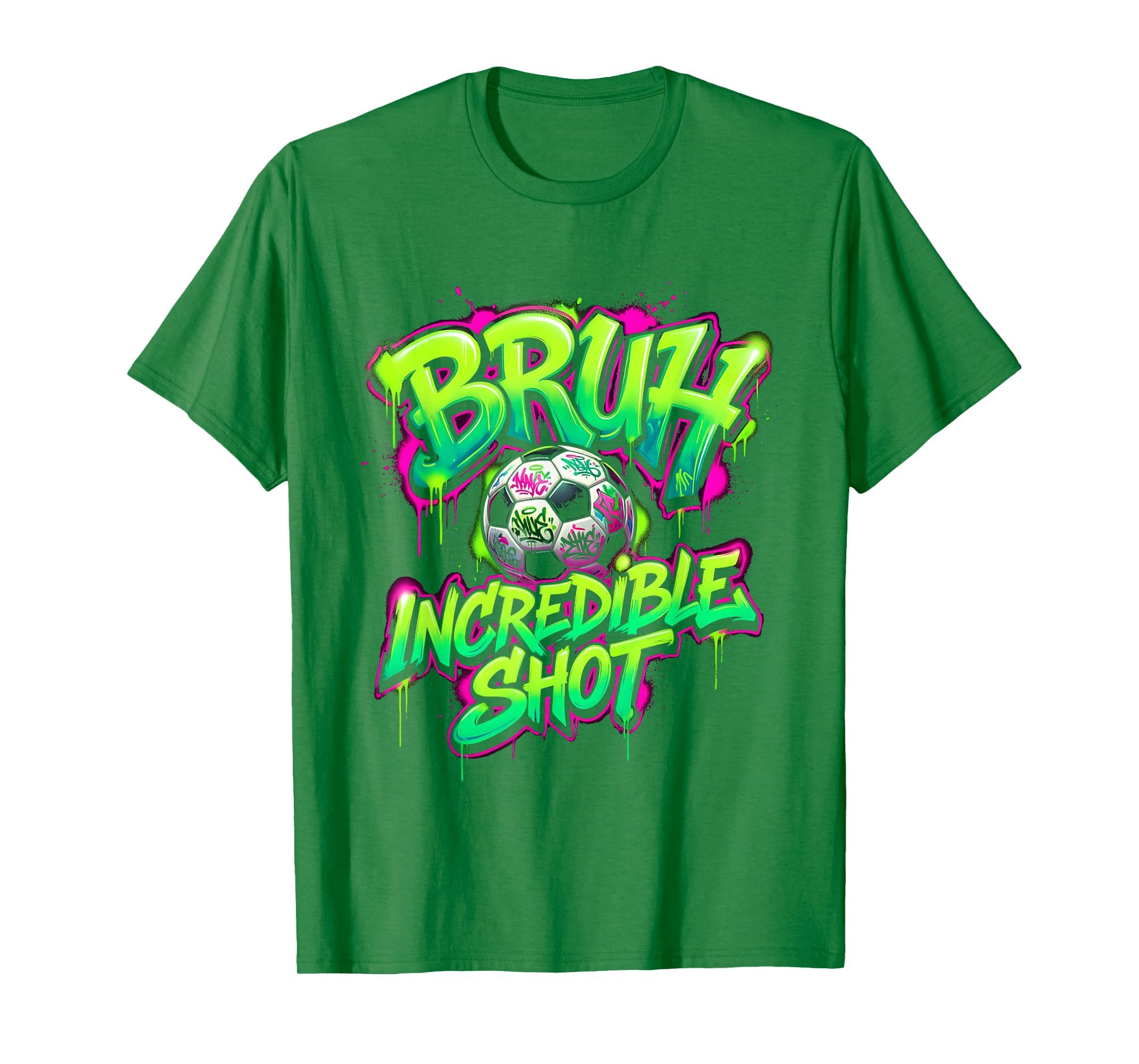 Bruh Incredible Shot Soccer Ball T-Shirt - Minimalist Print for Adults