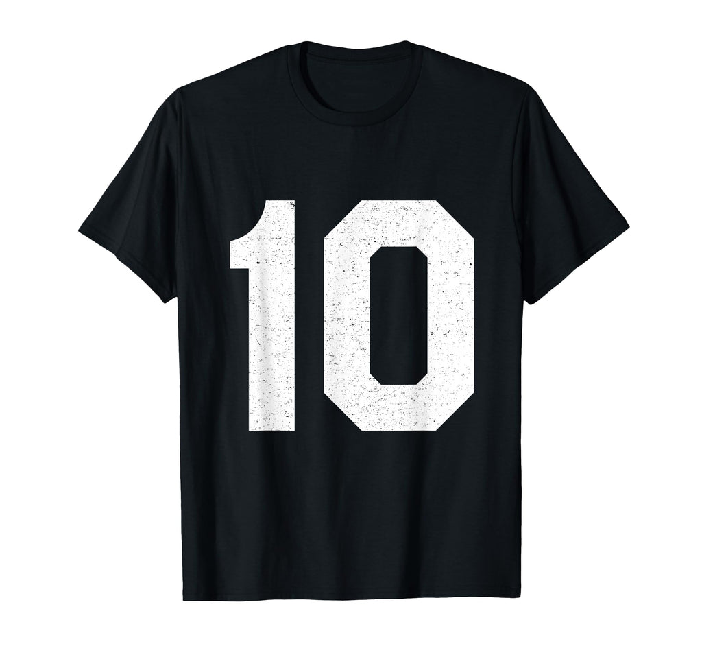 Jersey Uniform Number 10 10Th T-Shirt - Casual Everyday Wear for Adults
