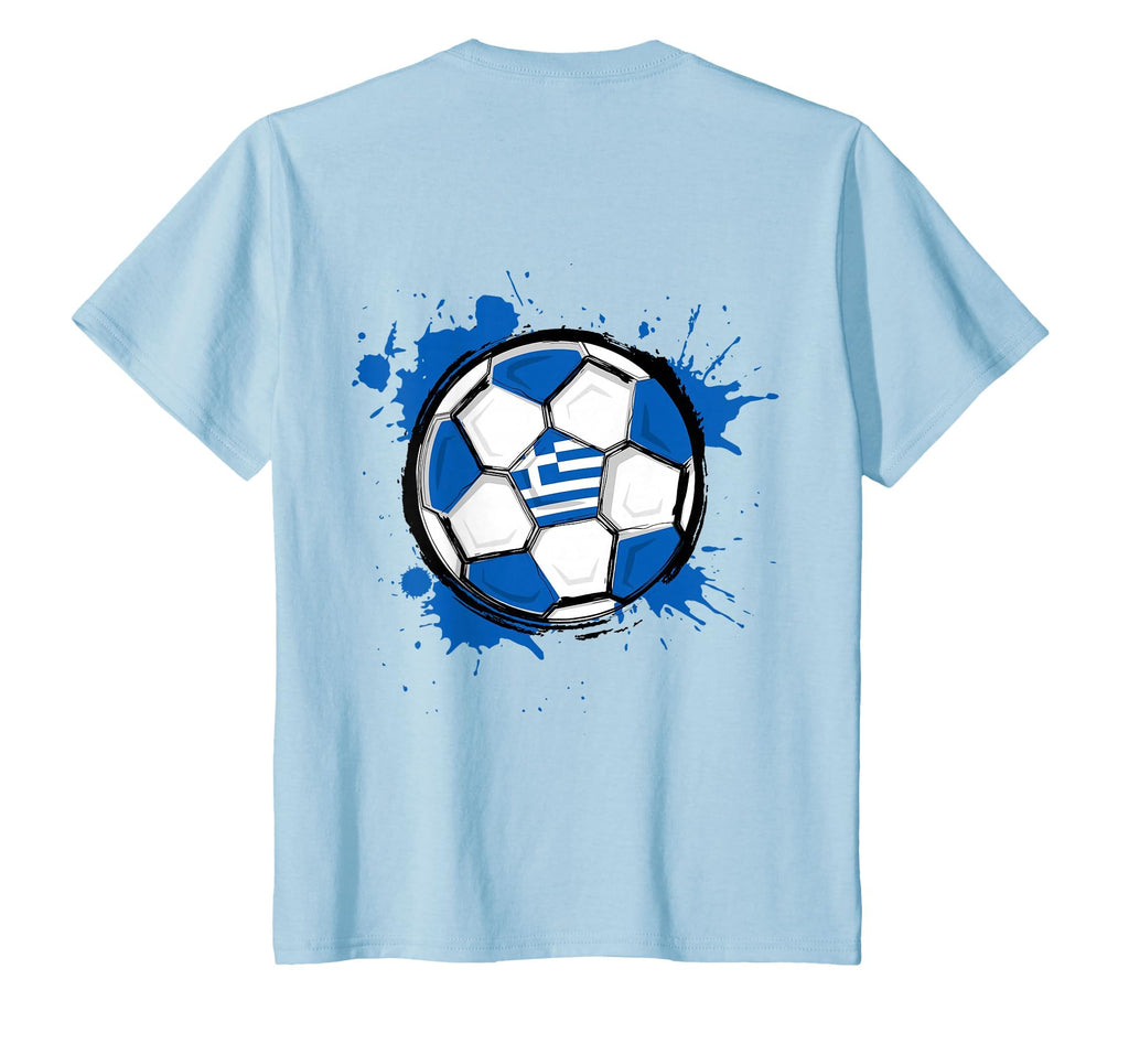 Splash Soccer Ball Greece Football Fans T-Shirt - Unique Graphic Men Women