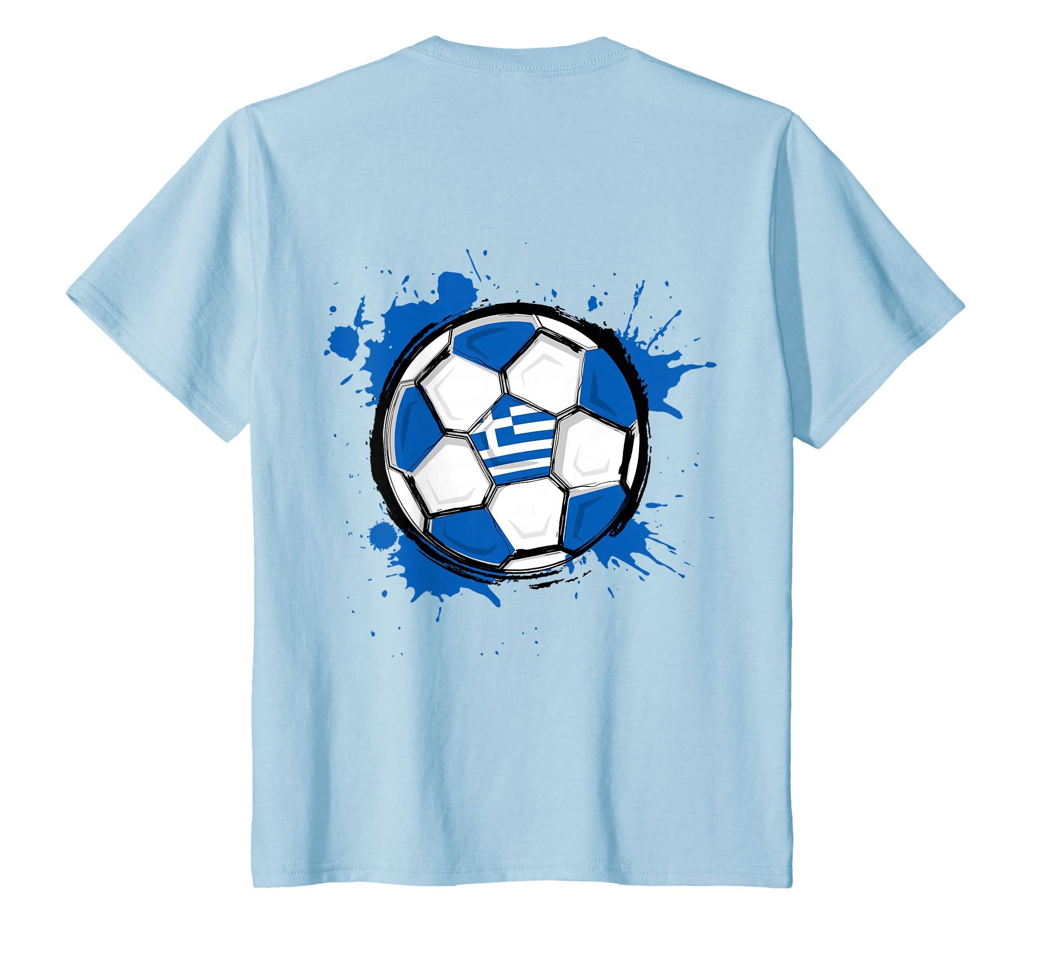 Splash Soccer Ball Greece Football Fans T-Shirt - Unique Graphic Men Women