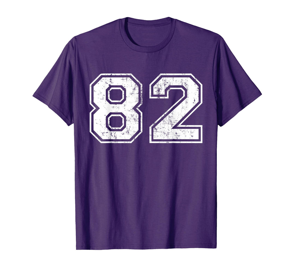 Number 82 Distressed Eighty Two T-Shirt - Streetwear Style Men Women