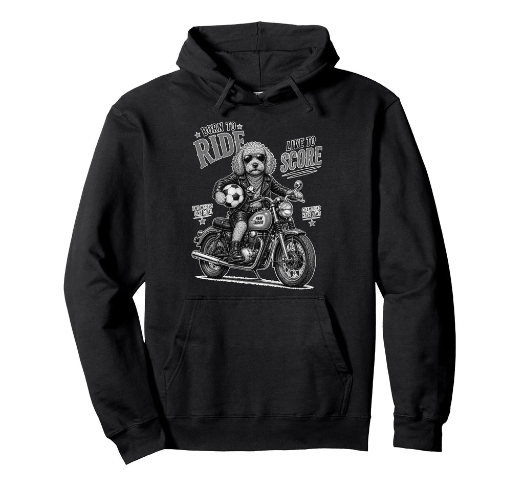 Chihuahua Motorbike Love Footbal Hoodie - Casual Everyday Wear for Adults