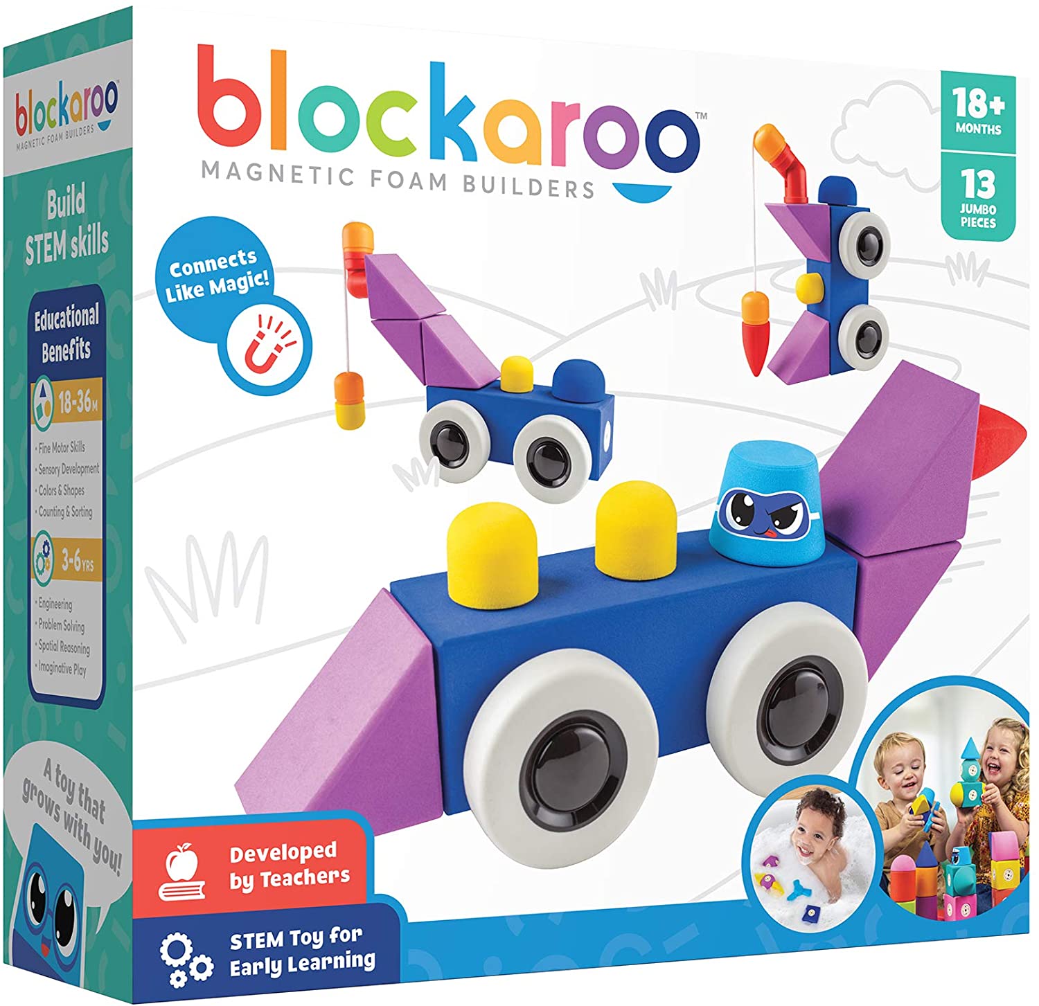 Blockaroo Magnetic Foam Builders Roadster