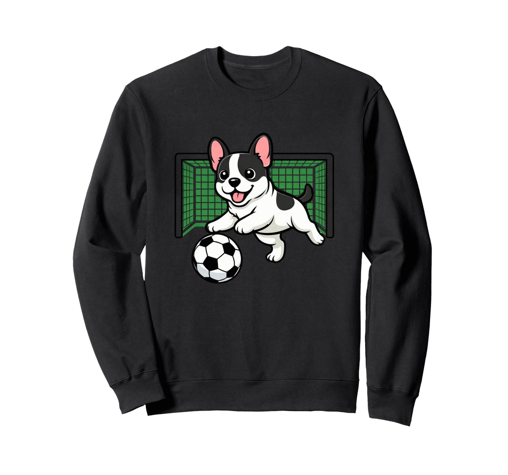 Goalkeeper Puppy French Bulldogs Sweatshirt - Graphic Print for Adults
