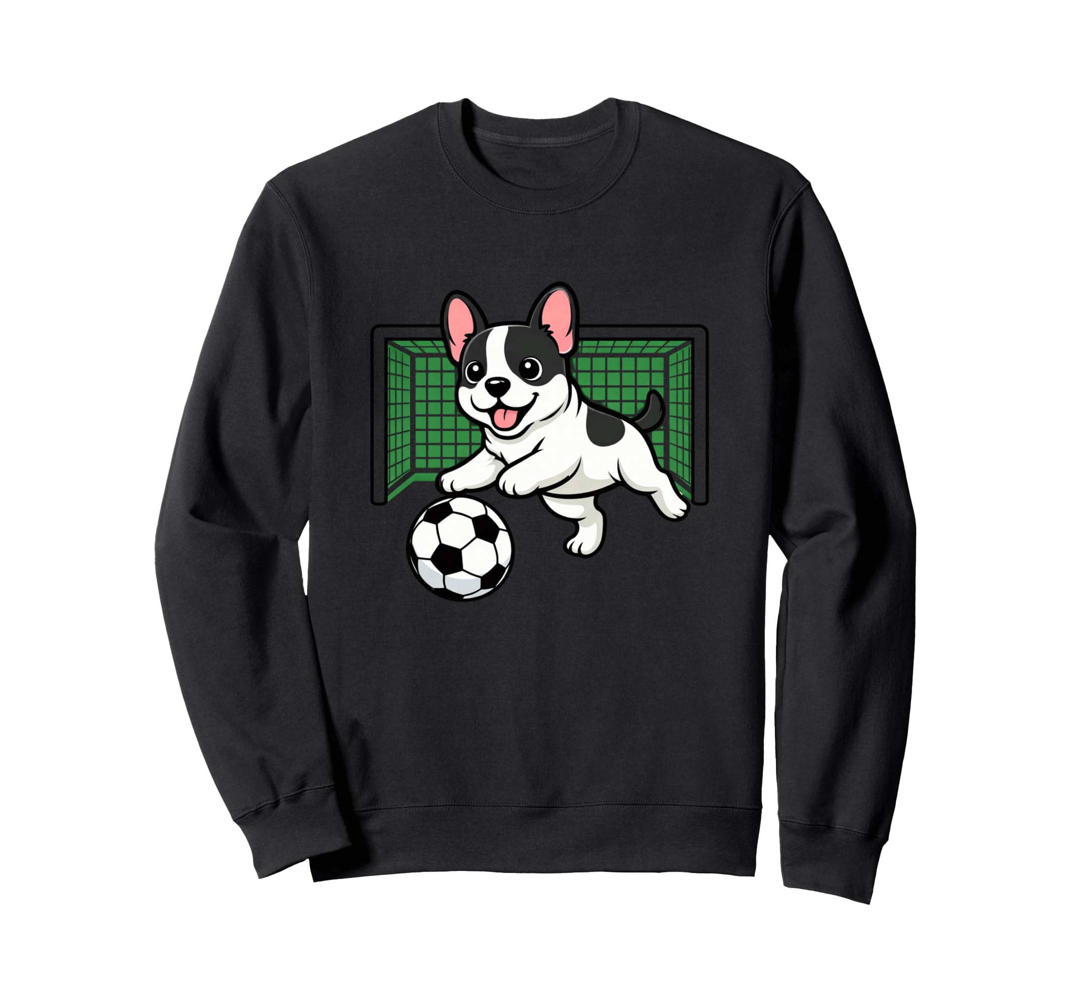 Goalkeeper Puppy French Bulldogs Sweatshirt - Graphic Print for Adults