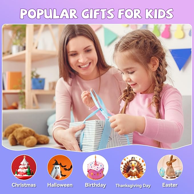 Mini Karaoke Machine for Kids Girls Boys - Birthday Gifts for Ages 4 5 6 7 8+ Year Old - 2025 New est - Portable Bluetooth Speaker with 2 Wireless Microphone - Kids' Instrument Accessories - Pink