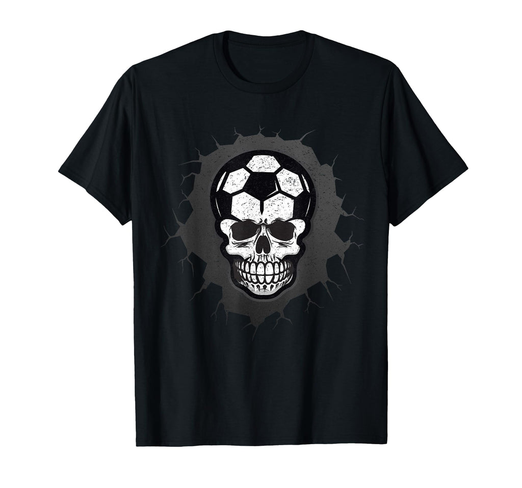 Soccer Skull Halloween Skeleton Sporty T-Shirt - Aesthetic Graphic Unisex