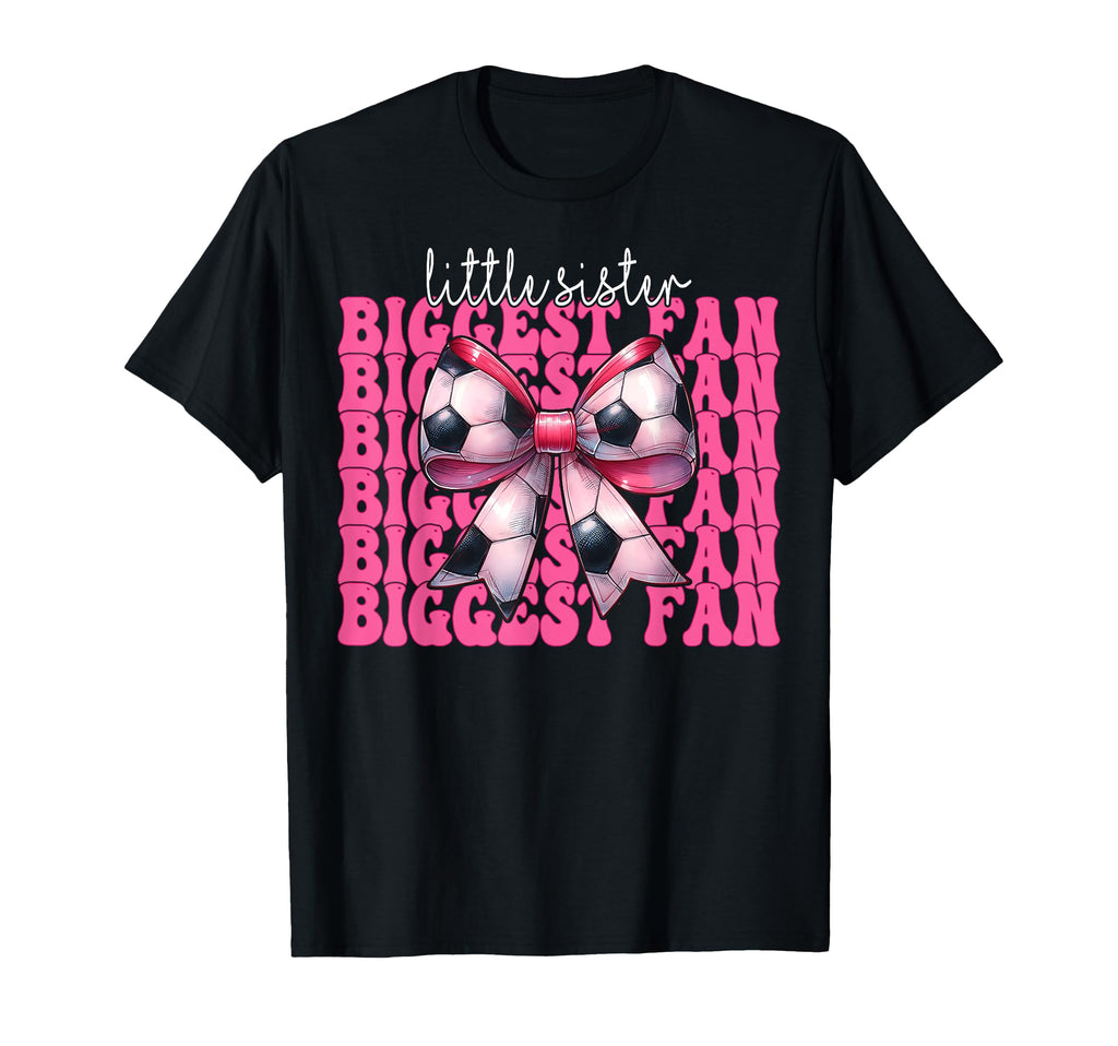Soccer Sister Soccer Coquette Little T-Shirt - Trendy Graphic Unisex