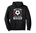 Just Who Loves Soccer Female Player Hoodie - Novelty Apparel for Adults