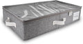 HOMELUX THEORY 1pc Under Bed Storage Containers, Bedroom Under the Bed Drawer Storage Organizer with Bins and Lids, Large Underbed Clothes Storage Box Ideal for Blanket, Fabric, & Shoes (LightGray)