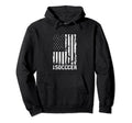 American Flag Soccer Rustic Distressed Hoodie - Novelty Apparel Unisex