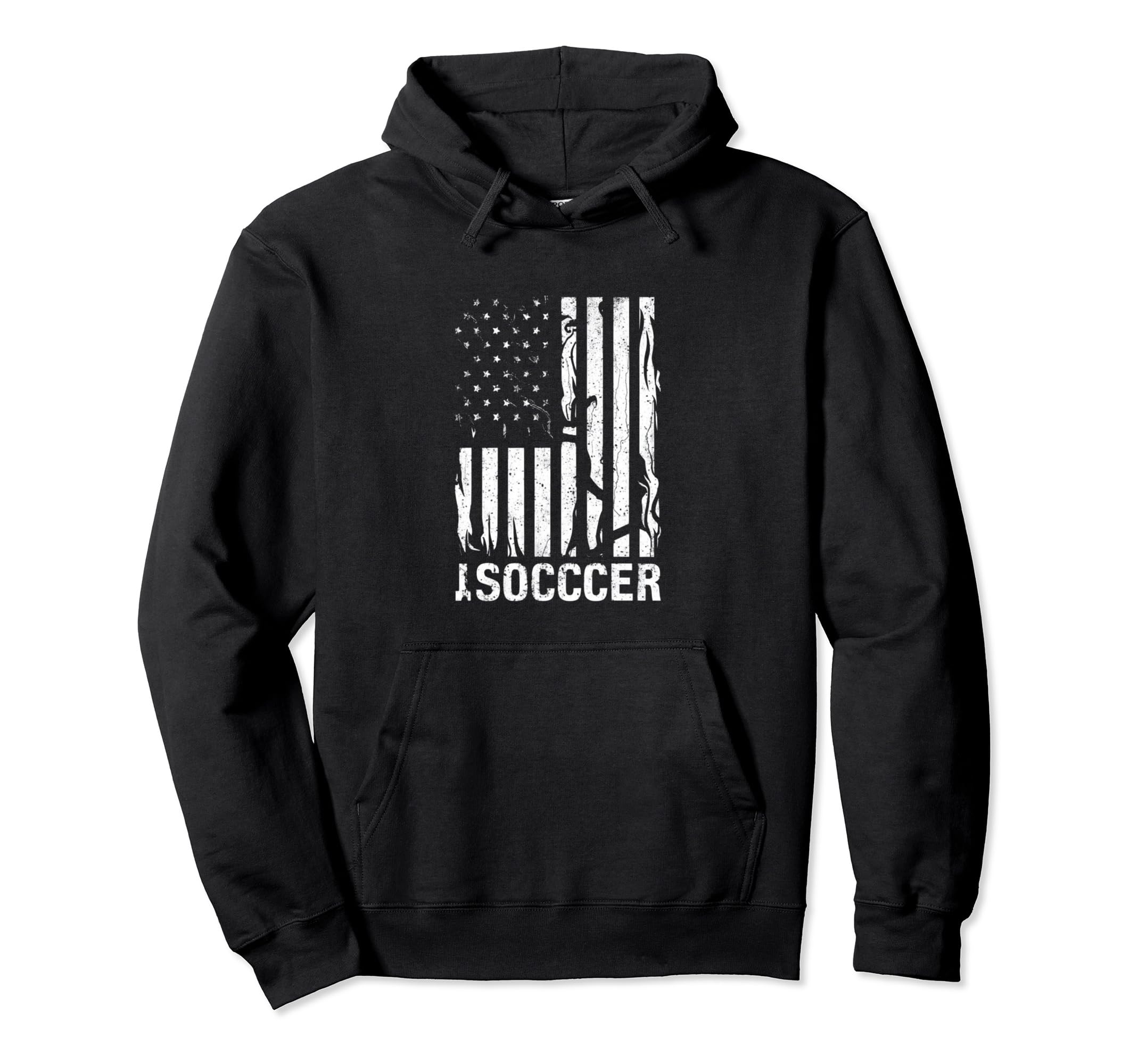 American Flag Soccer Rustic Distressed Hoodie - Minimalist Print Unisex