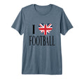 I Love Football Black British Flag T-Shirt - Minimalist Print for Adults