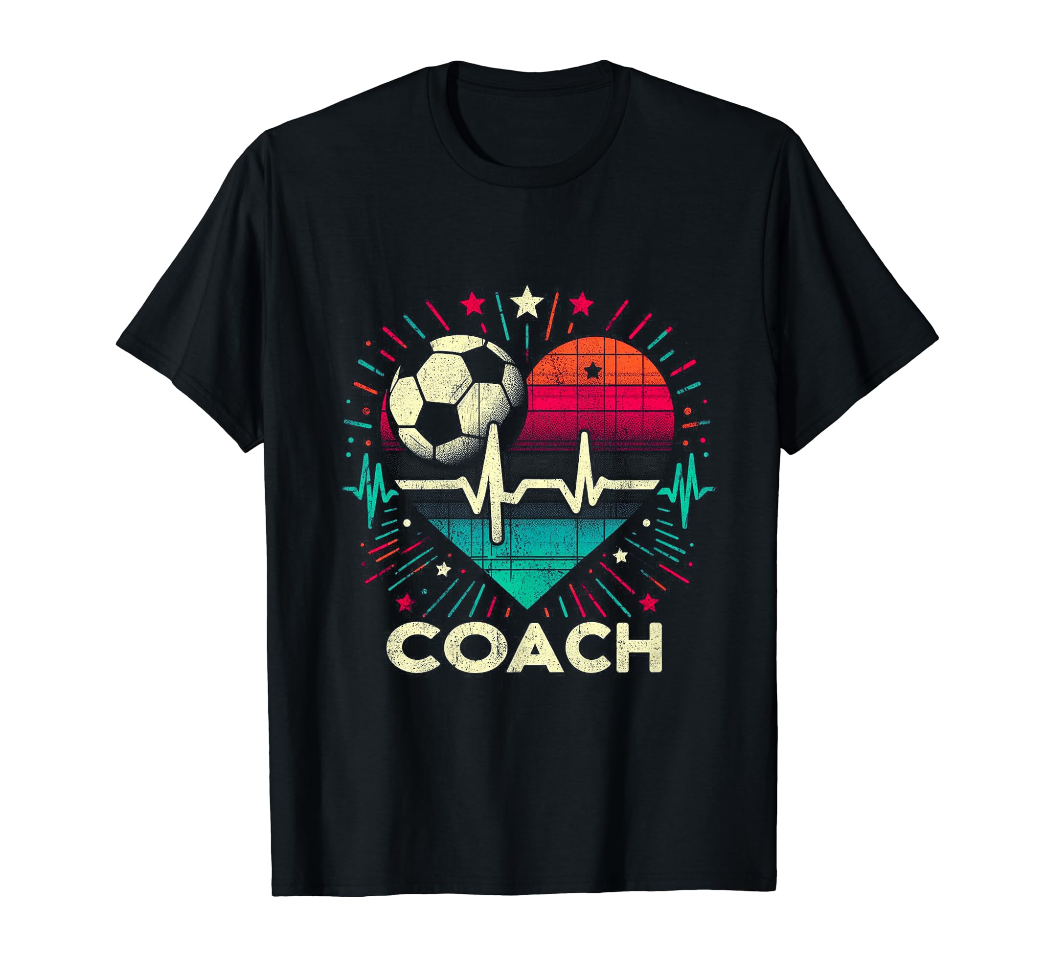 Soccer Coach Training Heart Beat T-Shirt - Streetwear Style Men Women
