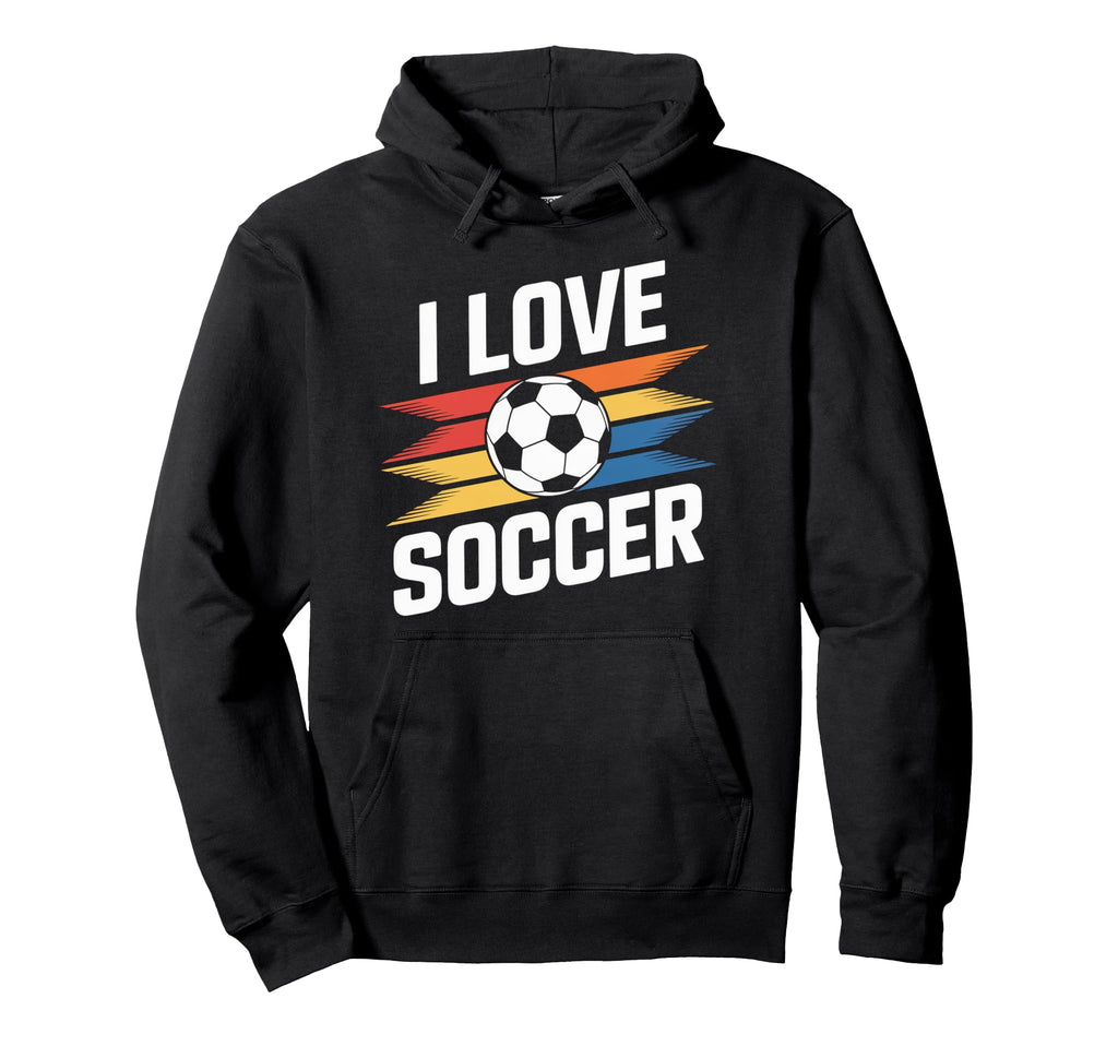 I Love Soccer Vibrant Hoodie - Minimalist Print Unisex