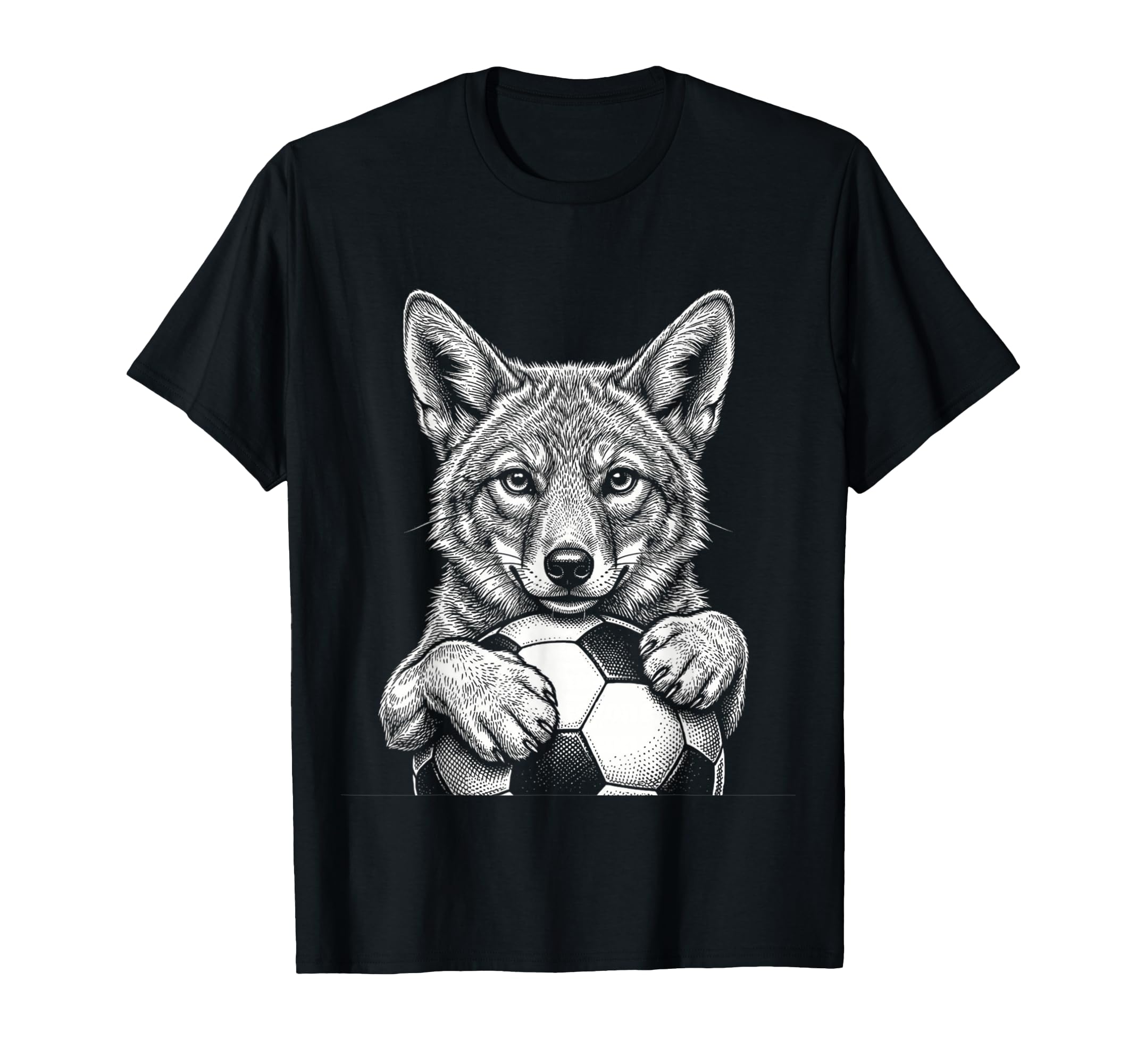 Black And White Prairie Mascot T-Shirt - Casual Everyday Wear for Adults