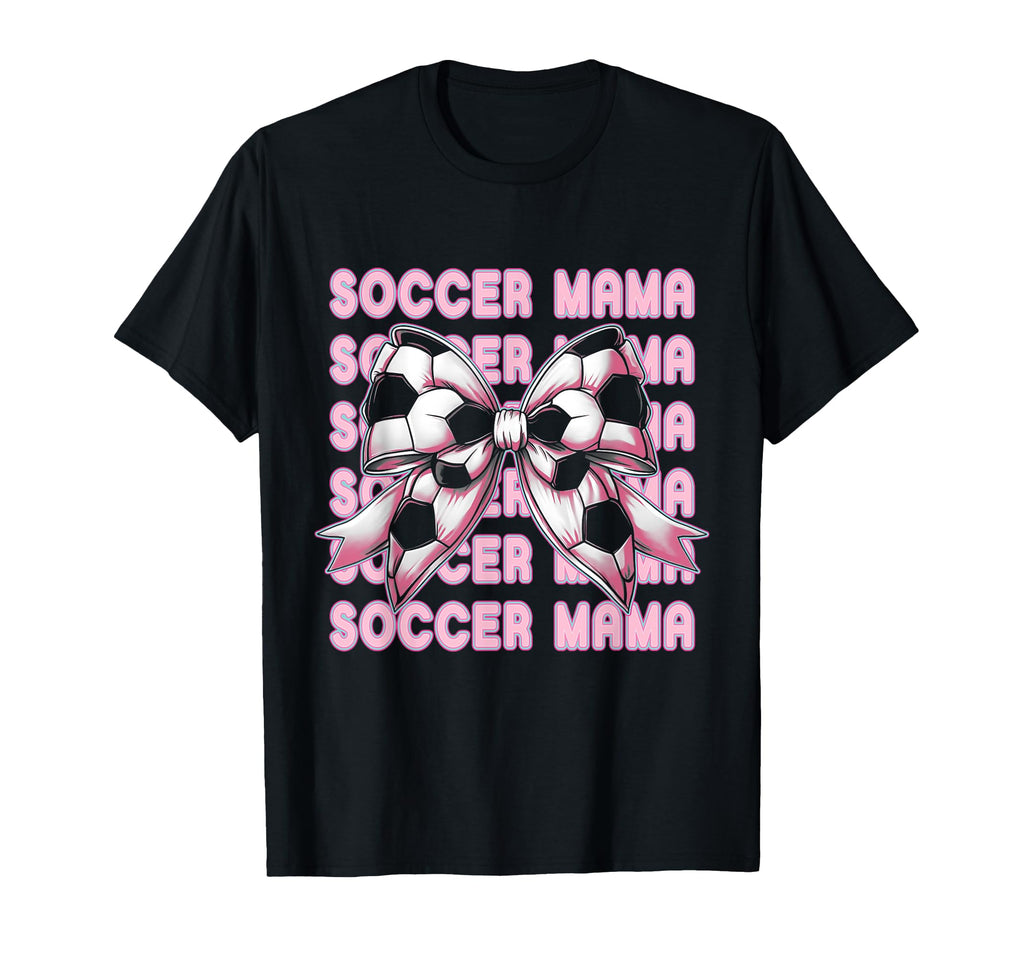Soccer Mama Coquette Bow Soccer Mom Sport T-Shirt - Trendy Graphic Unisex