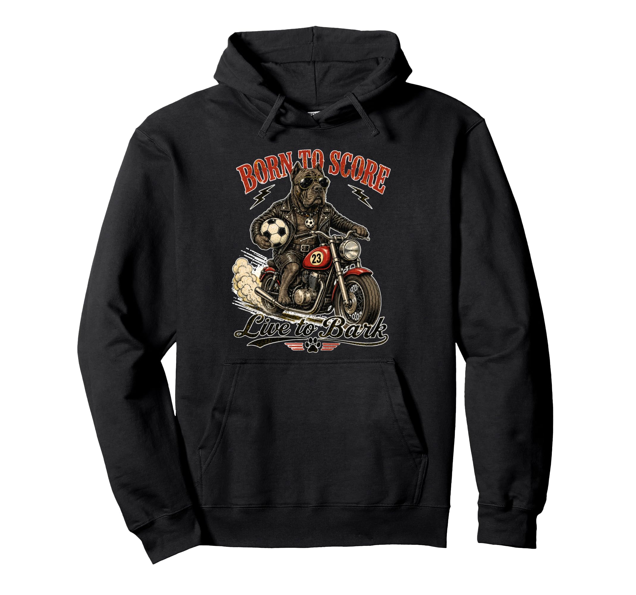 Cane Corso Motorbike Love Footbal Hoodie - Trendy Graphic for Adults