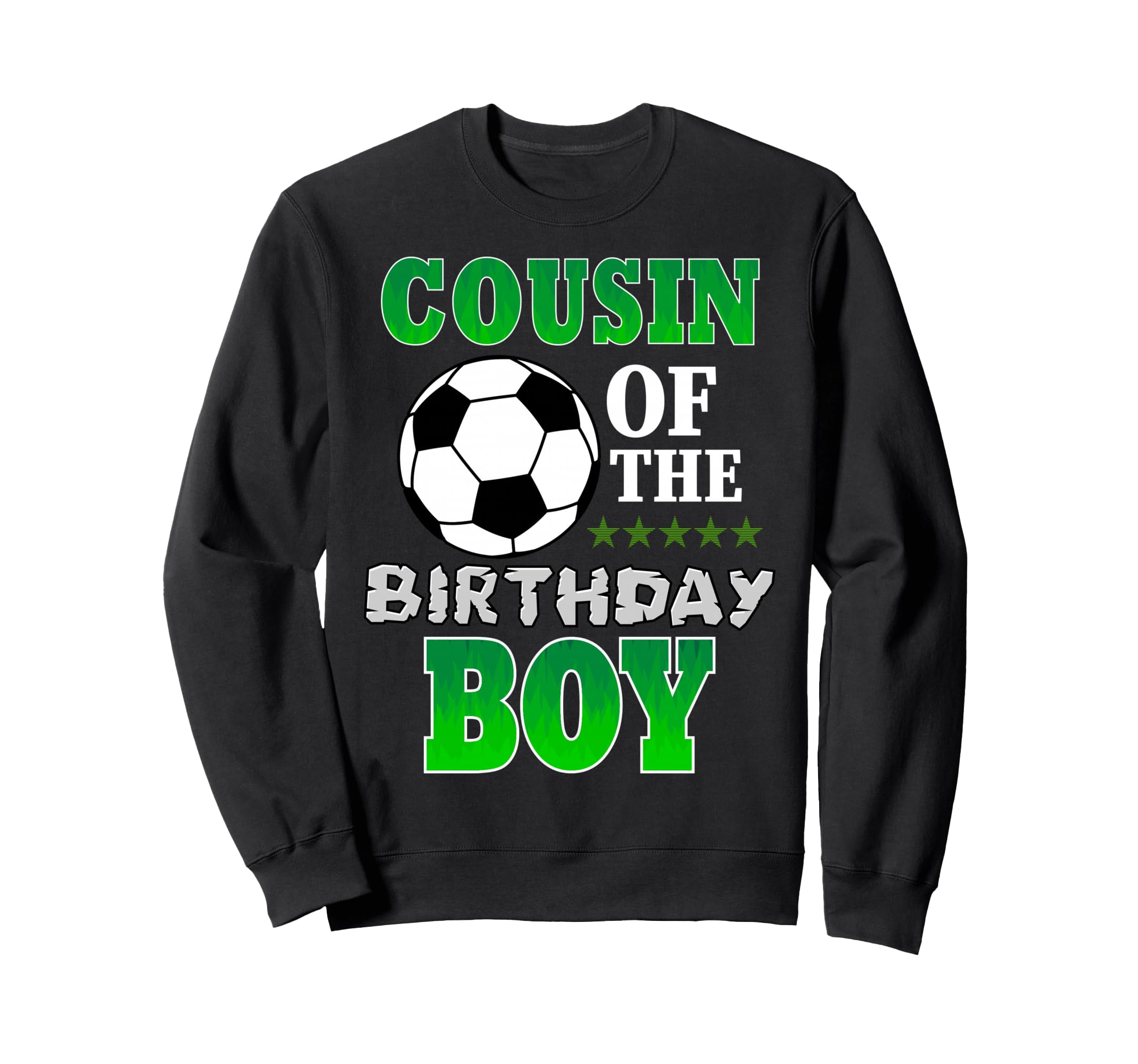 Cousin Birthday Soccer Stars Sweatshirt - Minimalist Print for Adults