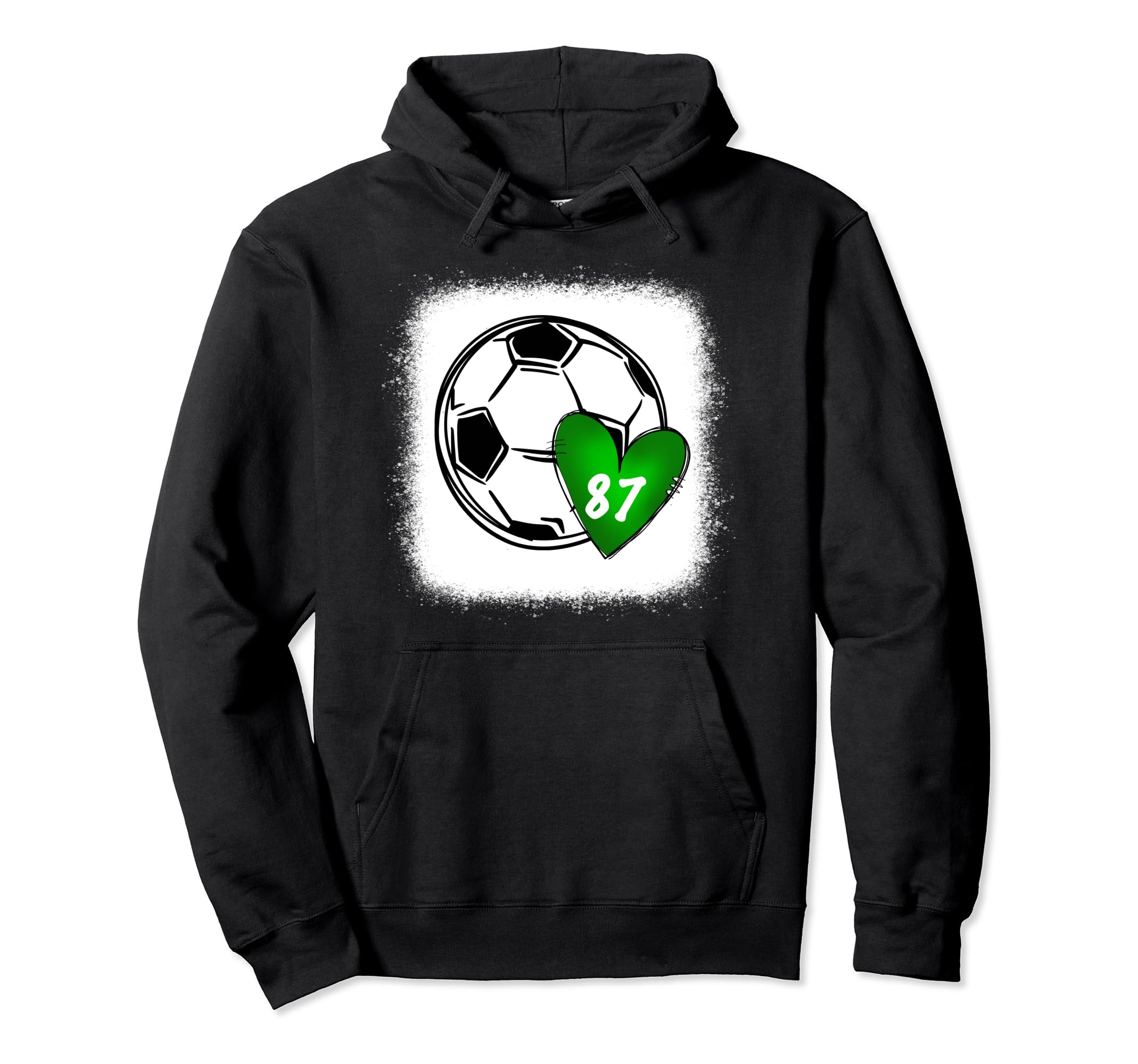 Womens Custom Soccer Mom Number 87 Heart Mom Hoodie - Graphic Print Unisex