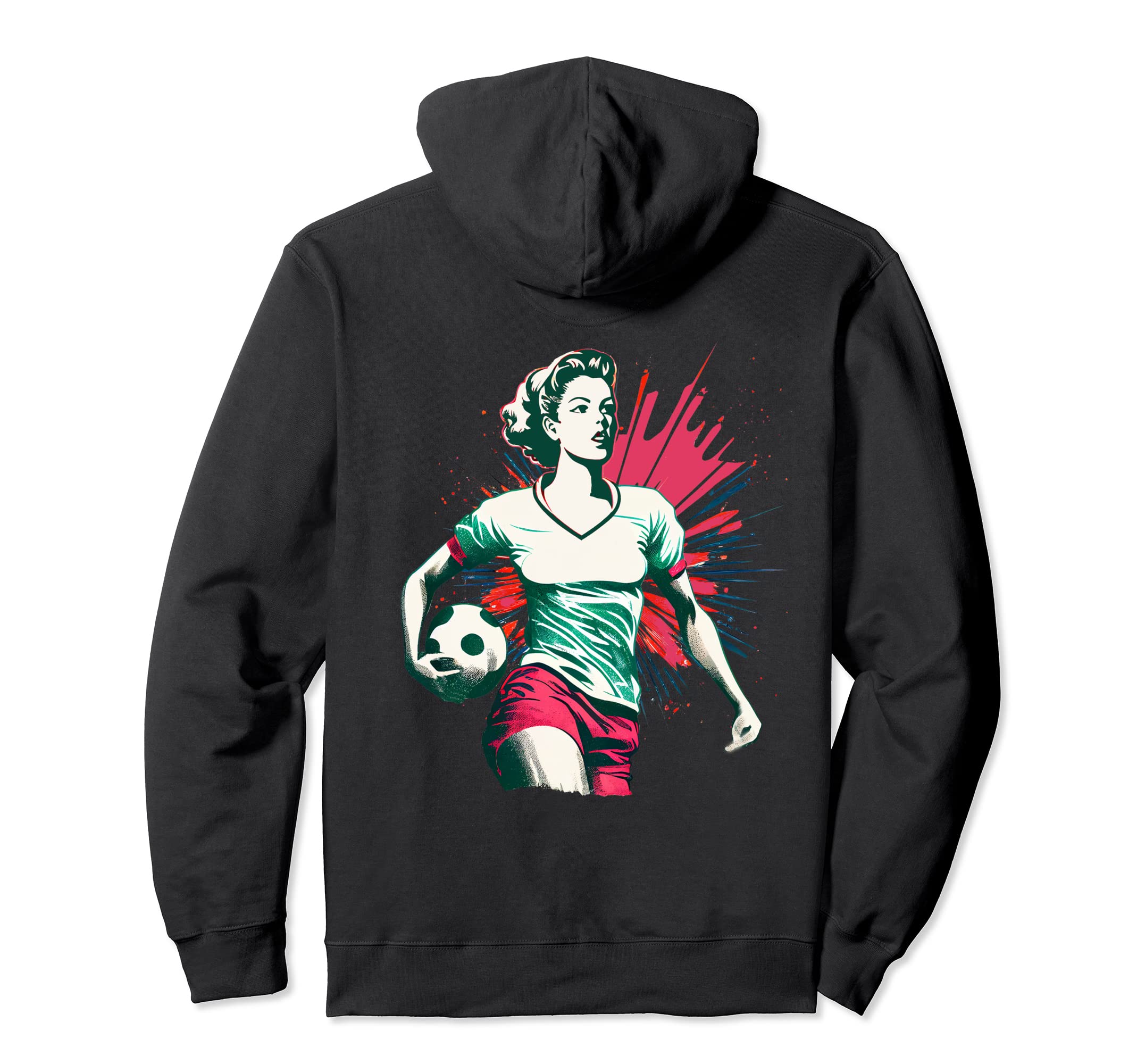Womens Soccer Player Ball Hoodie - Unique Graphic Unisex